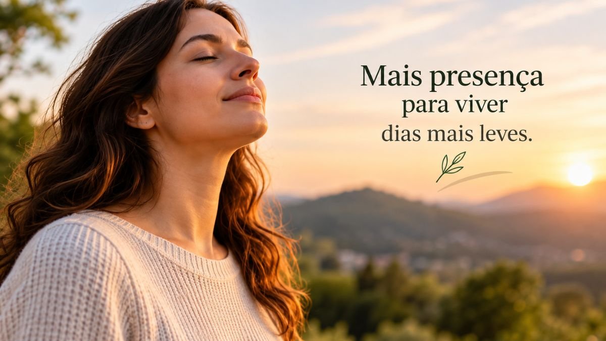 Mulher respirando ao ar livre para lidar com a ansiedade e buscar mais tranquilidade